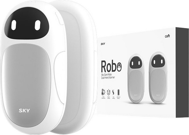 SKY 케어 로보 듀얼 손난로, 화이트, SKY-CA-HWR