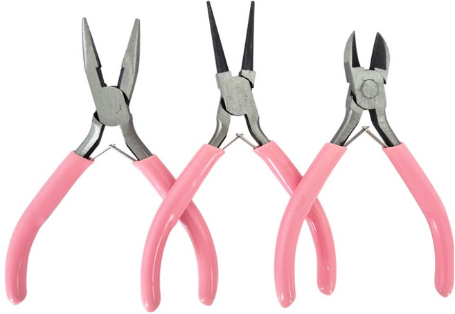 바벨롭 비즈공예 공구 구자말이 집게 + 평집게 + 절단 니퍼 세트, 1세트