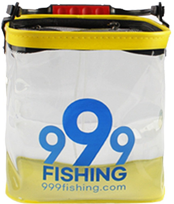 999피싱 EVA 접이식 투명 두레박 살림통 낚시 물고기 미끼통 삐꾸통, 옐로우