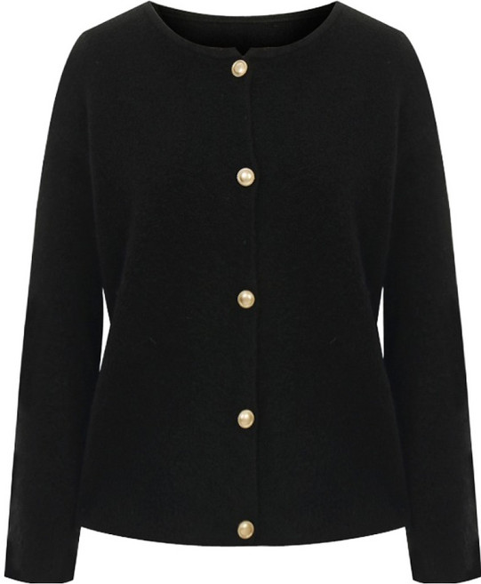 티뷰 여성용 소프트 골드 버튼 니트 가디건 V5C-CCA003