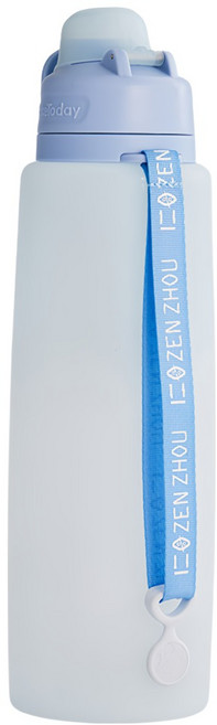 ZEN ZHOU 仁舟淨塑 捲捲矽水瓶3.0, 1個, 沁藍, 1000ml