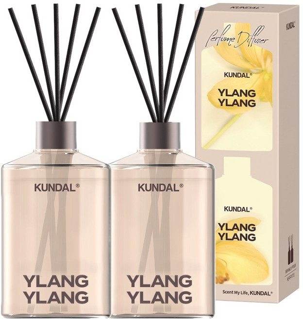 쿤달 시그니처 퍼퓸 디퓨저 선물세트, 일랑일랑, 500ml, 2개