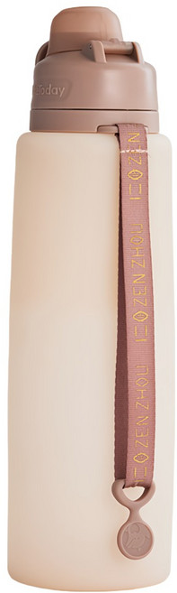 ZEN ZHOU 仁舟淨塑 捲捲矽水瓶3.0, 1個, 栗沙, 1000ml