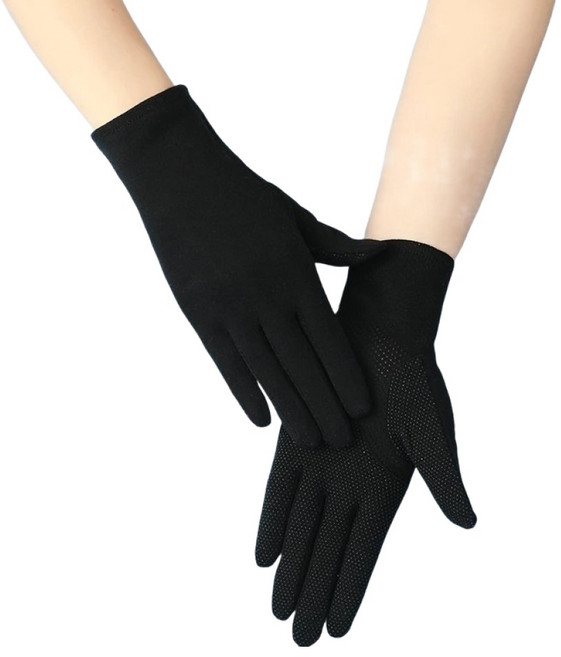 트립킹 여성용 운전 UV 자외선 차단 장갑 양손 착용 세트, 블랙, 1세트