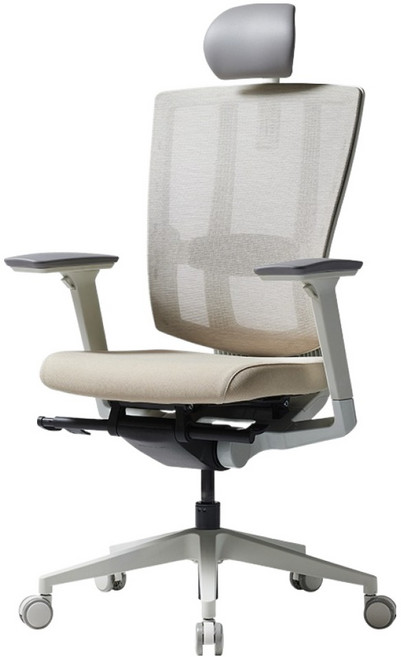 듀오백 브라보 컴퓨터 책상 메쉬 의자 BR-200CW 방문설치, 베이지