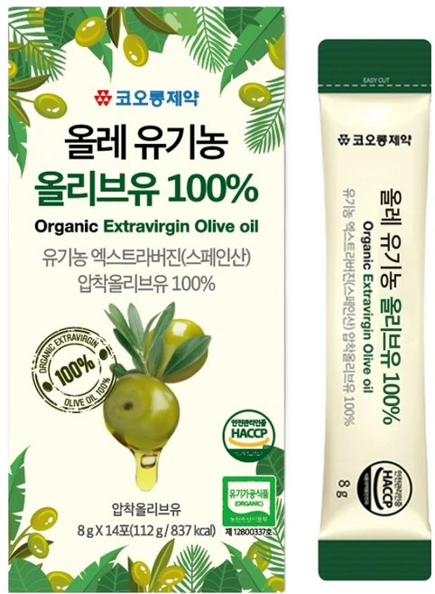 코오롱제약 올레 유기농 올리브유 100%, 112g, 1개 - 쿠팡