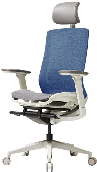 듀오백 메가 컴퓨터 책상 메쉬 의자 MG-S-M1-W 방문설치, 블루