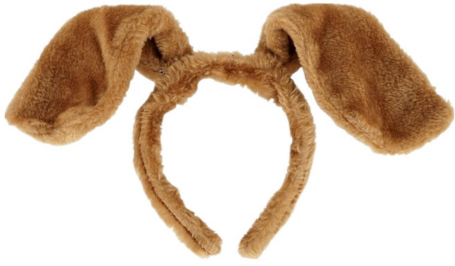 파티짱 강아지 귀 머리띠, 브라운, 1개