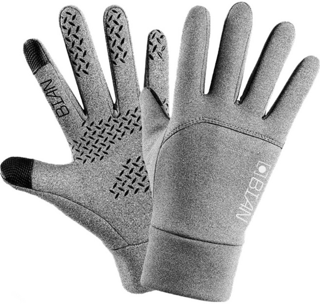 비안 스마트폰 터치 방한 스포츠 장갑 양손 세트, 그레이, 1개