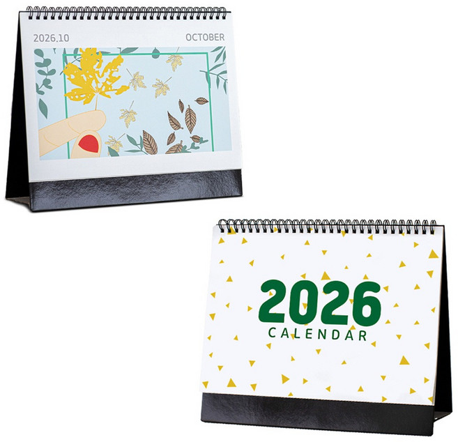 세우세 2026년 New 일러스트 탁상 달력 캘린더, 혼합색상, 2개