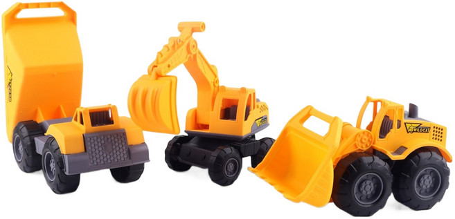 미니 중장비 3종 세트, 혼합색상, 1개