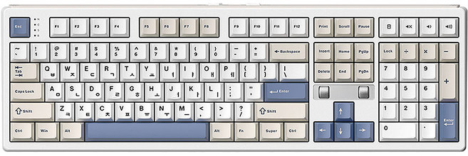 프리플로우 듀얼다이얼 게이밍 유무선 기계식 키보드, 블루오션, archon AK68 DaulDial, 저소음 디딤돌축