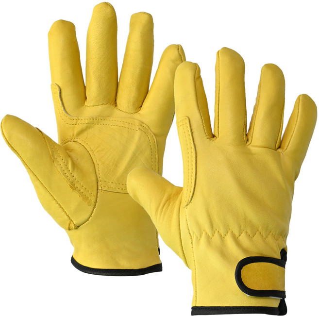 한우 용접 알곤 양피 이중덧댐 가죽장갑 양손착용 세트, 노란색, 1세트
