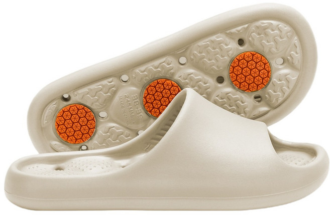 푸이미 쿠션감 좋은 미끄럼 방지 슬리퍼, 베이지, 1개