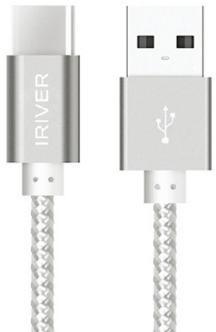 아이리버 패브릭 QC3.0 고속 충전 케이블 IHC-M03CS, 실버, 1개, 30cm