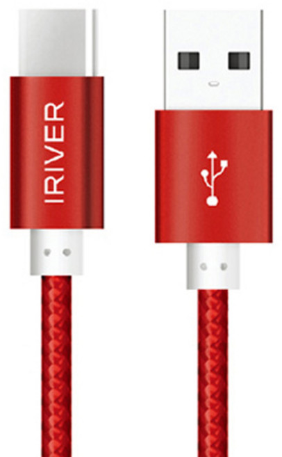 아이리버 패브릭 QC3.0 고속 충전 케이블 IHC-M03CR, 레드, 1개, 30cm