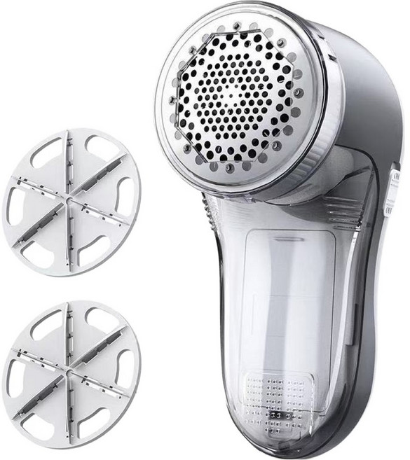 홈딧 휴대용 세탁소 보풀 제거기 + 6중 칼날 2p + 청소브러쉬, 그레이, BF01