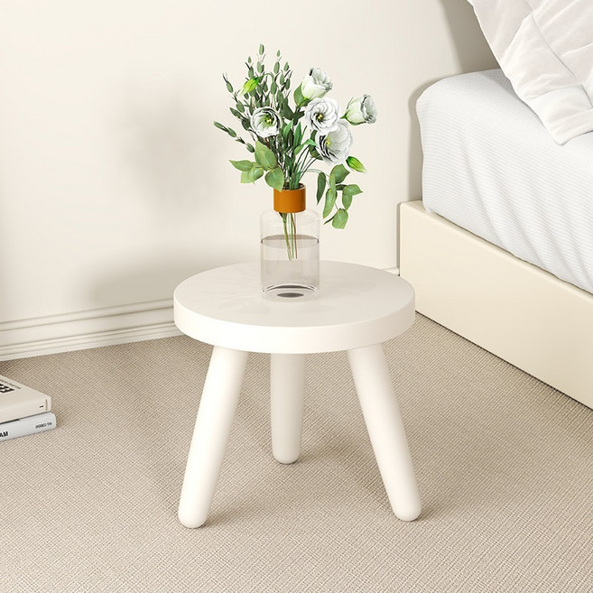 소하임 원목 미니 스툴, 1개, 화이트