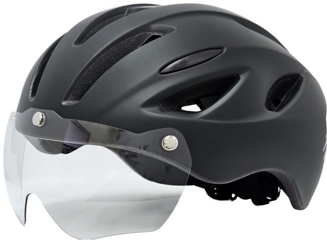 트레벨로 비젠트 주야간겸용 변색 고글 자전거 헬멧, 매트 블랙, 1개