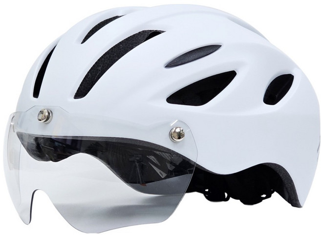 트레벨로 비젠트 주야간겸용 변색 고글 자전거 헬멧, 매트 화이트, 1개