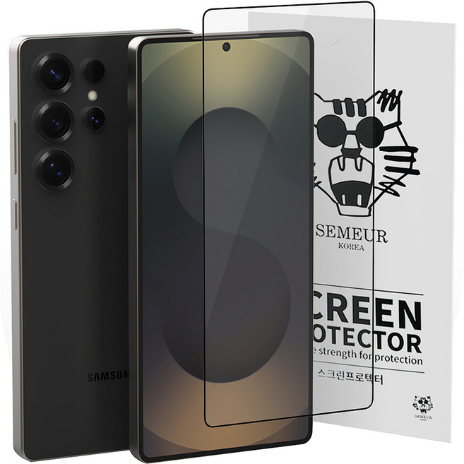 스메르 에버글로스 지문인식 풀커버 강화유리 휴대폰 액정보호필름 세트, 1세트