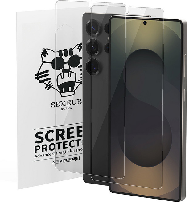 스메르 올클리어 지문인식 강화유리 휴대폰 액정보호필름 2p 세트, 1세트