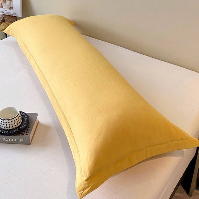 코리드리 사계절 면 사각 바디필로우 커버, 옐로우