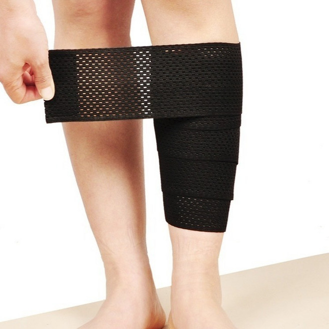 소소하우스 종아리 압박밴드 러닝 스포츠용, 블랙, 2개