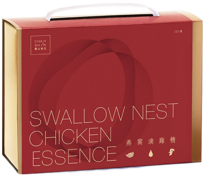 賈以食日 洽富 燕窩滴雞精禮盒 氣冷雞萃取 12包, 1個, 50ml