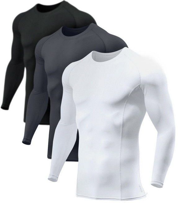 애슬리오 남성용 언더레이어 긴팔 티셔츠 3p