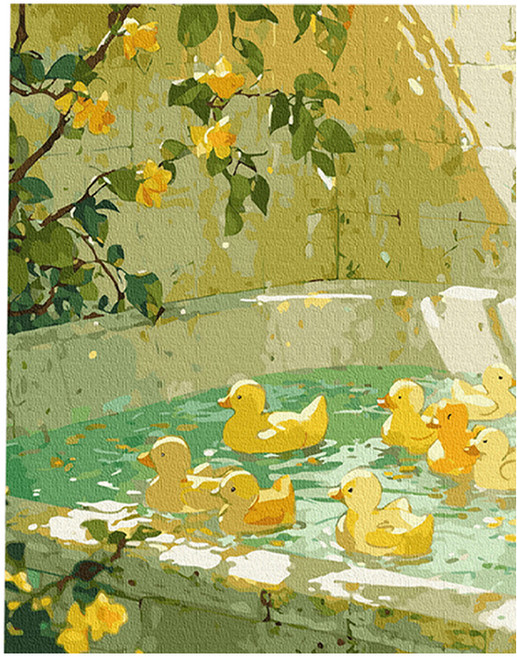 플레이어바웃 DIY 명화 그리기 세트 40 x 50 cm, 작은 욕조의 하루, 1개