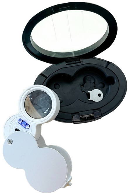 랩앤툴스 40배율 휴대용 루페 확대경, 그레이, 1개