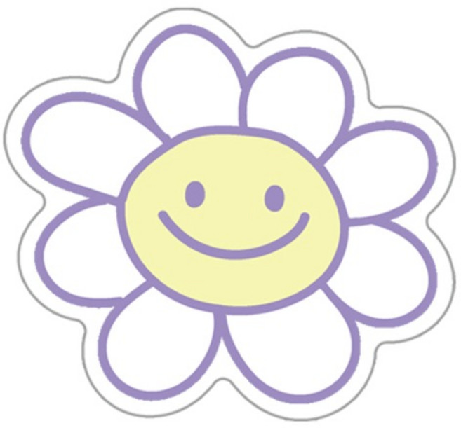 디자인플러스 맥세이프 아크릴 스마일데이지 스마트톡, 퍼플, 1개