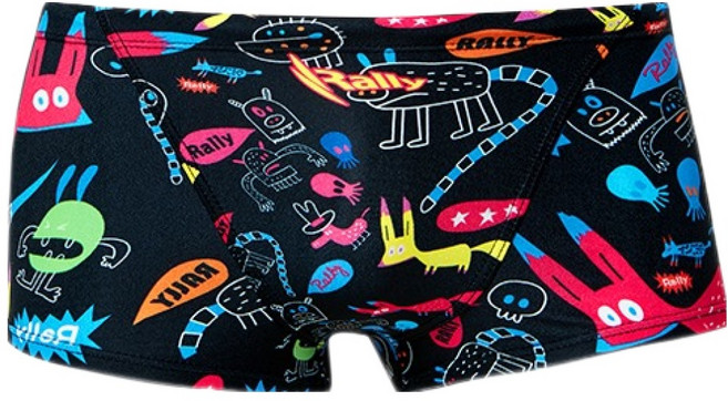 랠리 남성용 폭스블랙 스퀘어 숏사각 수영복 QSMR224