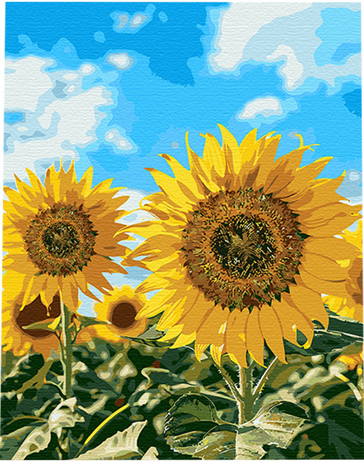 플레이어바웃 DIY 명화 유화 그림그리기 세트 40 x 50 cm, 화창한 해바라기, 1세트