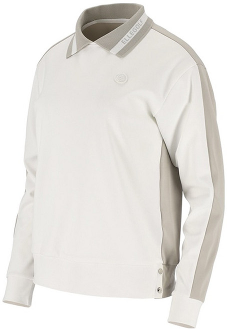 엘르골프 여성용 밑단 스냅 포인트 티셔츠