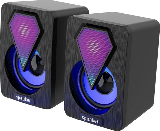Speaker RGB電腦喇叭, 黑色, E-1046
