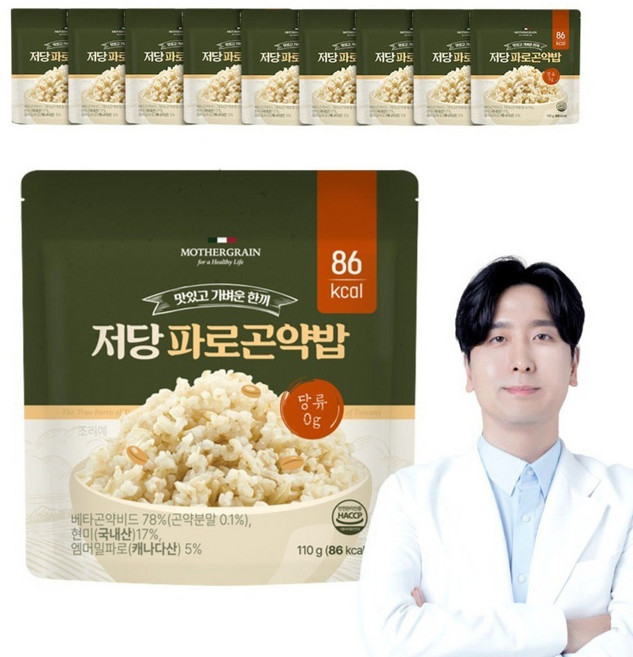 뉴프라이스 마더그레인 저당 파로곤약밥, 10개, 110g