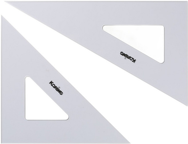 코링 템플레이트 제도용 삼각자 2종 세트 36cm KS-1-36, 1개