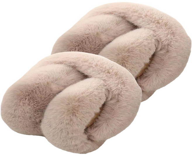 홍시유통 방한 방풍 긴털 귀마개, 베이지, 2개