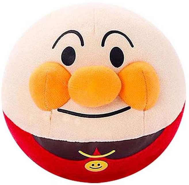 ANPANMAN 麵包超人 寶貝抓的住 滾滾跳跳麵包超人球, 1個, 橘色 + 黑色 + 黃色 + 咖啡色
