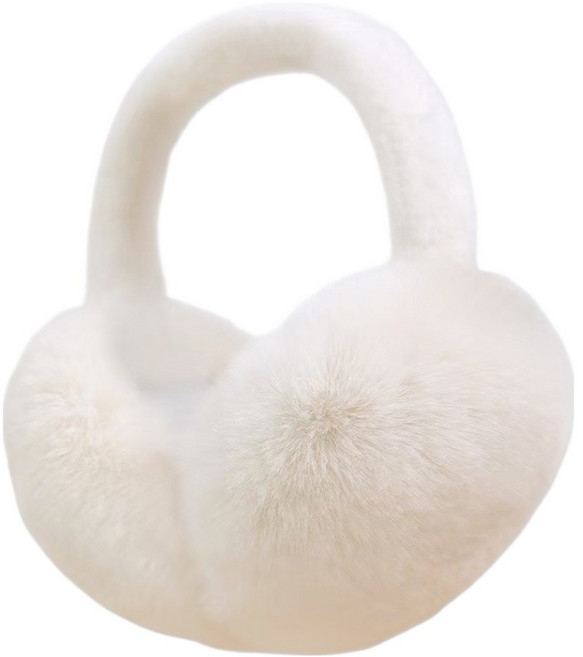 홍시유통 방한 방풍 긴털 귀마개, 화이트, 1개