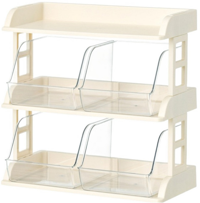 홈바 스낵바 바스켓 수납정리함 BRP1595, 크림3단, 1개