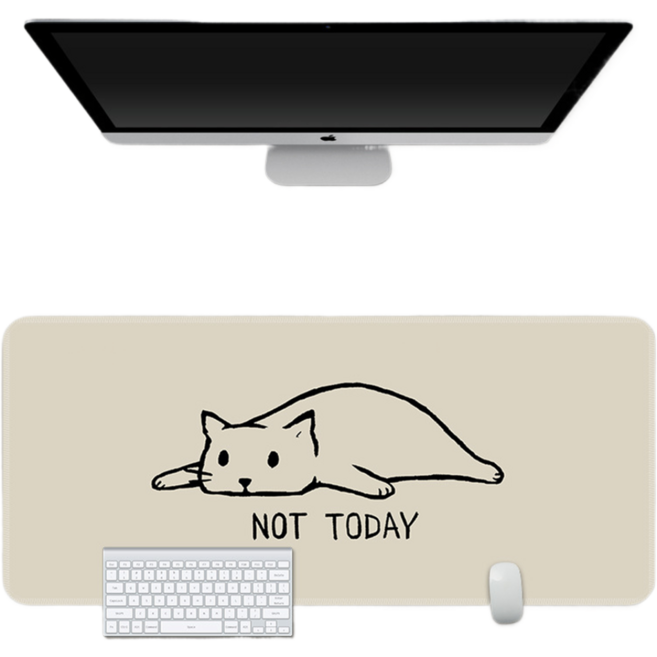 온코픽 검정 고양이 마우스 장패드 1m x 40cm, 라인캣, 1개