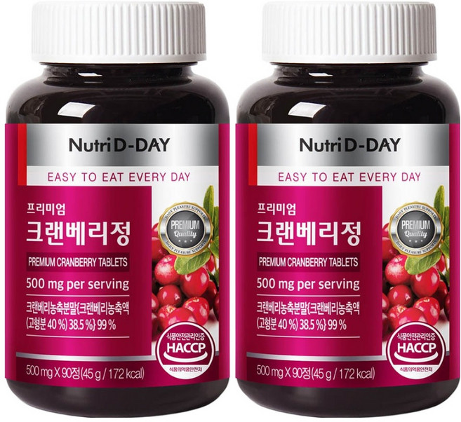 뉴트리디데이 프리미엄 크랜베리정 6개월분 180정, 45g, 2개