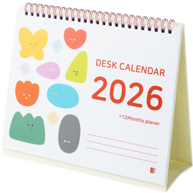 비플라이 2026 일러스트 탁상 달력, 1개, 혼합색상