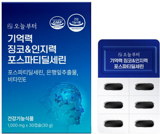 오늘부터 기억력 징코&인지력 포스파티딜세린, 30정, 1개