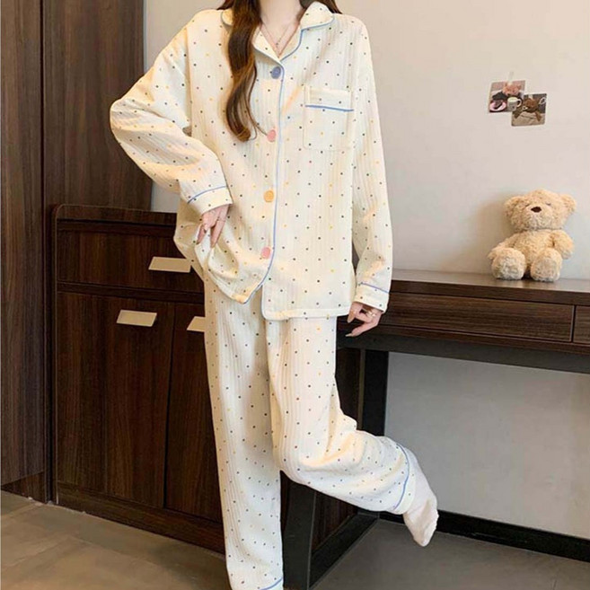 Tuistar 女款 鋪棉 圖案 睡衣 居家服 上下套組