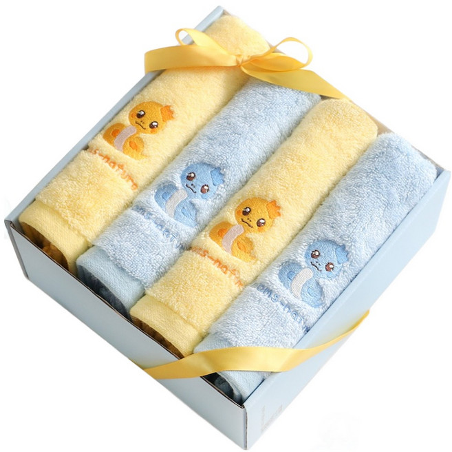 맘스네이처 아동용 대나무 밤부 캐릭터 목욕 수건 2종 x 2p 세트, 또리노리, 1세트