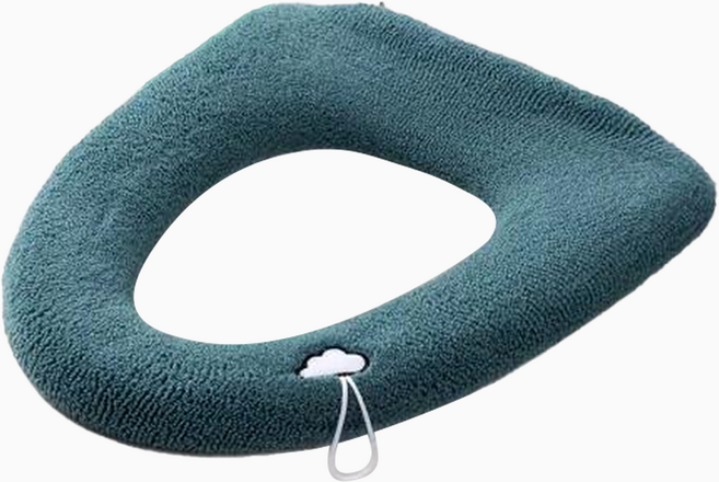 사인포스트 깔끔한 보온 변기시트커버, 블루 손잡이형, 1개